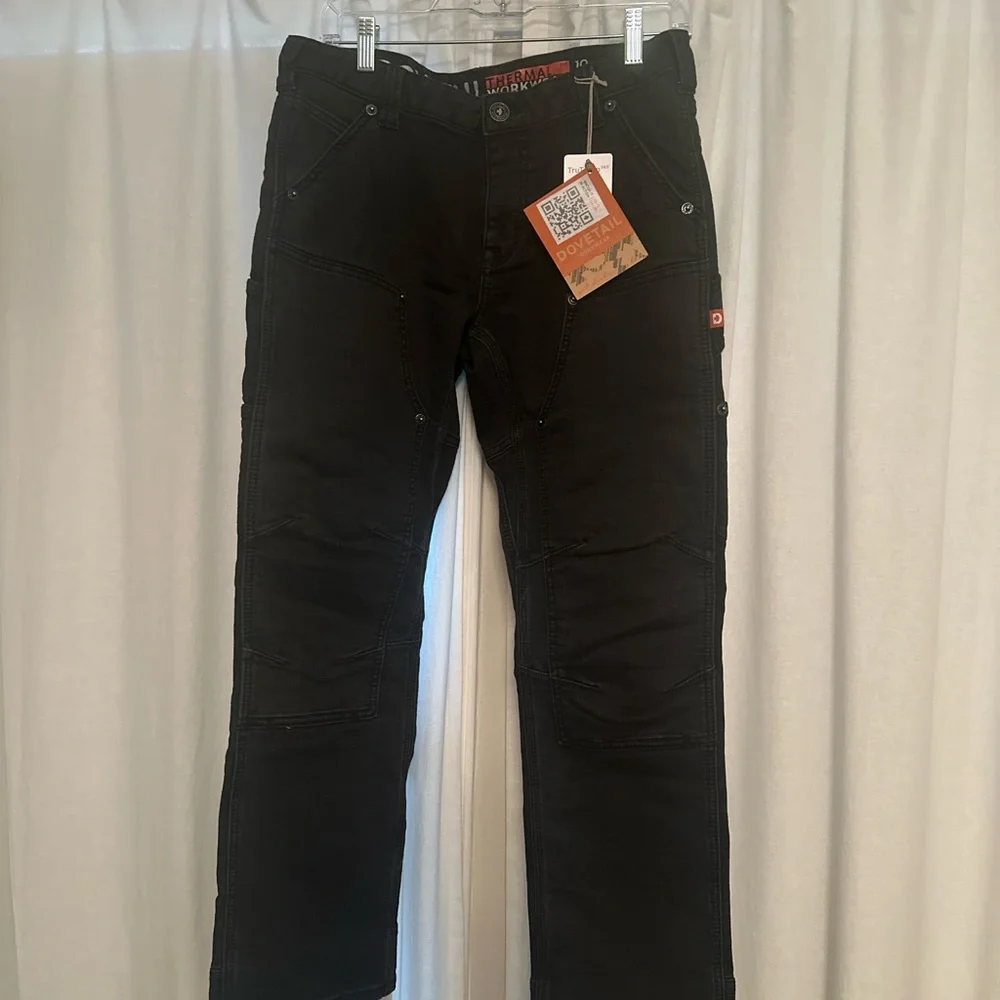 Black Thermal Denim Women's Jeans - Size 10 - Picture 2 of 3